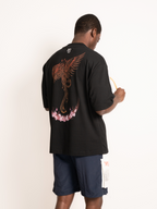 SOUL oversized tee Rebirth design black back side view