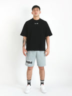 initial hypothesis essential oversized tee design on male model to display actual visual look